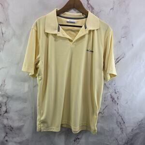 Columbia Shirt Mens Large Polo Yellow Shirt Sleeve Active Golf Performance
